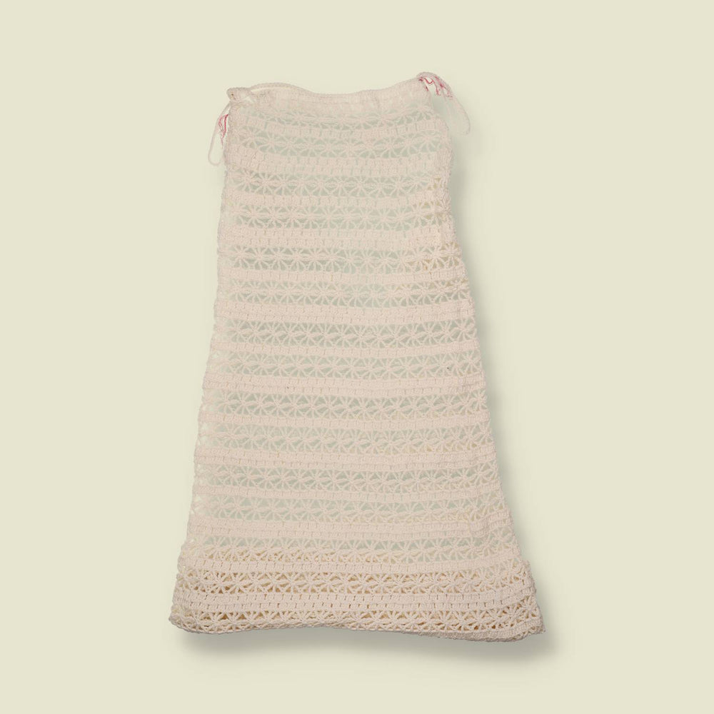 1970s | Cream Crochet Sleeveless Dress - 4