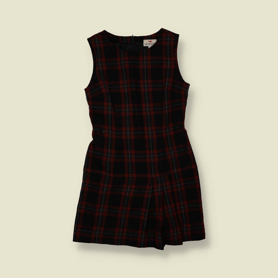 1990s | G.B. Pedrini | Red & Black Checked Sleeveless Dress - 6