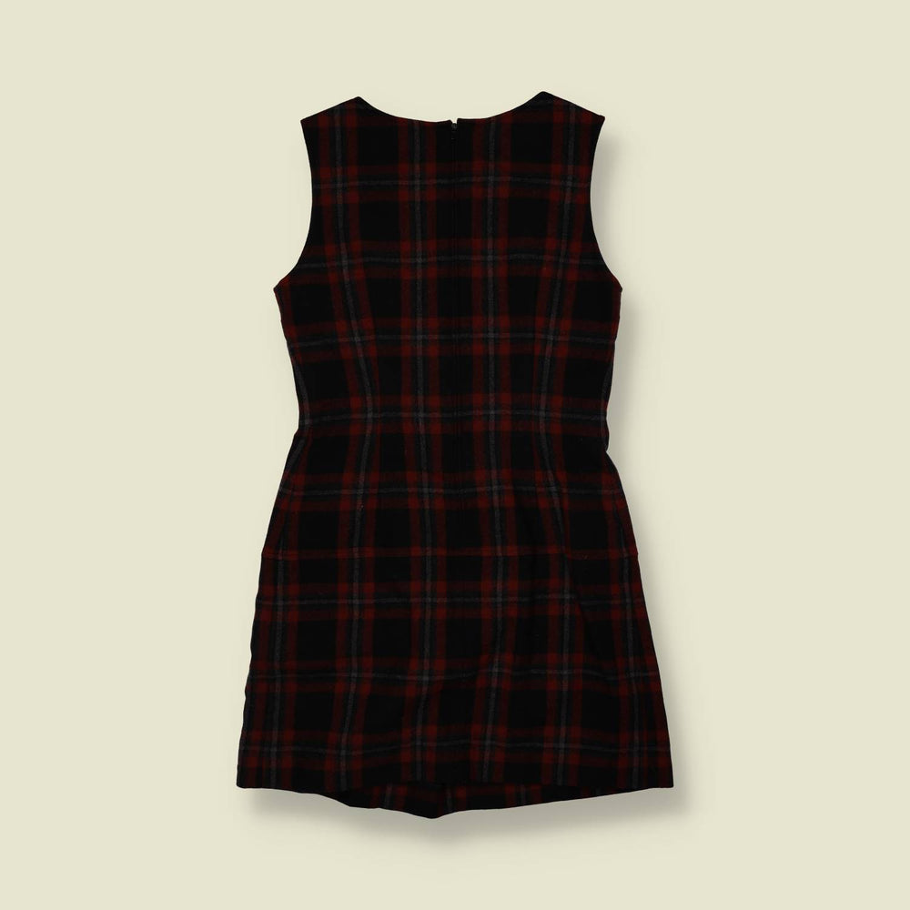 1990s | G.B. Pedrini | Red & Black Checked Sleeveless Dress - 6