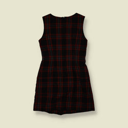 1990s | G.B. Pedrini | Red & Black Checked Sleeveless Dress - 6