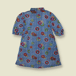 1970s | Deadstock Floral Check Shirt Dress | TGL - 10