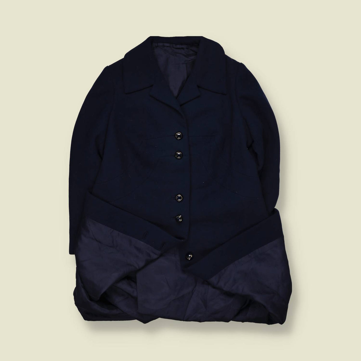1970s | Lina Cavenello | Navy Single-Breasted Coat - 12