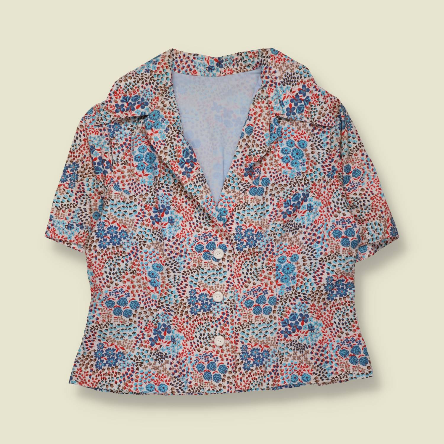 1970s | Cotton Blend Printed Top - 12
