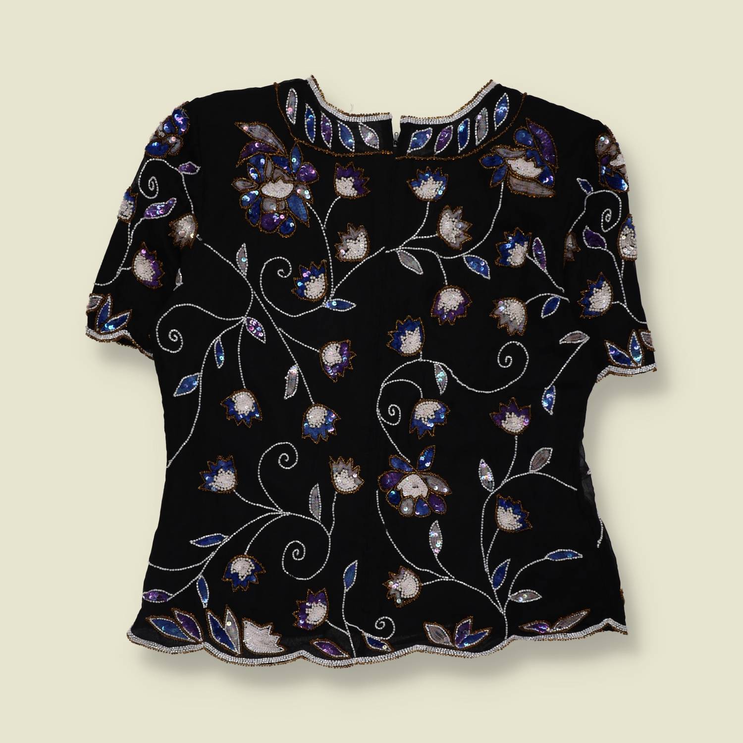 1980s | Slenay | Made in India | Beaded Silk Top - 16