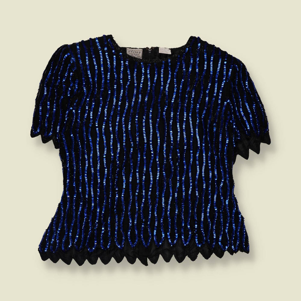 1980s | Stenay | Made in India | Beaded Silk Top - 16
