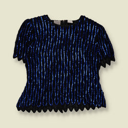 1980s | Stenay | Made in India | Beaded Silk Top - 16