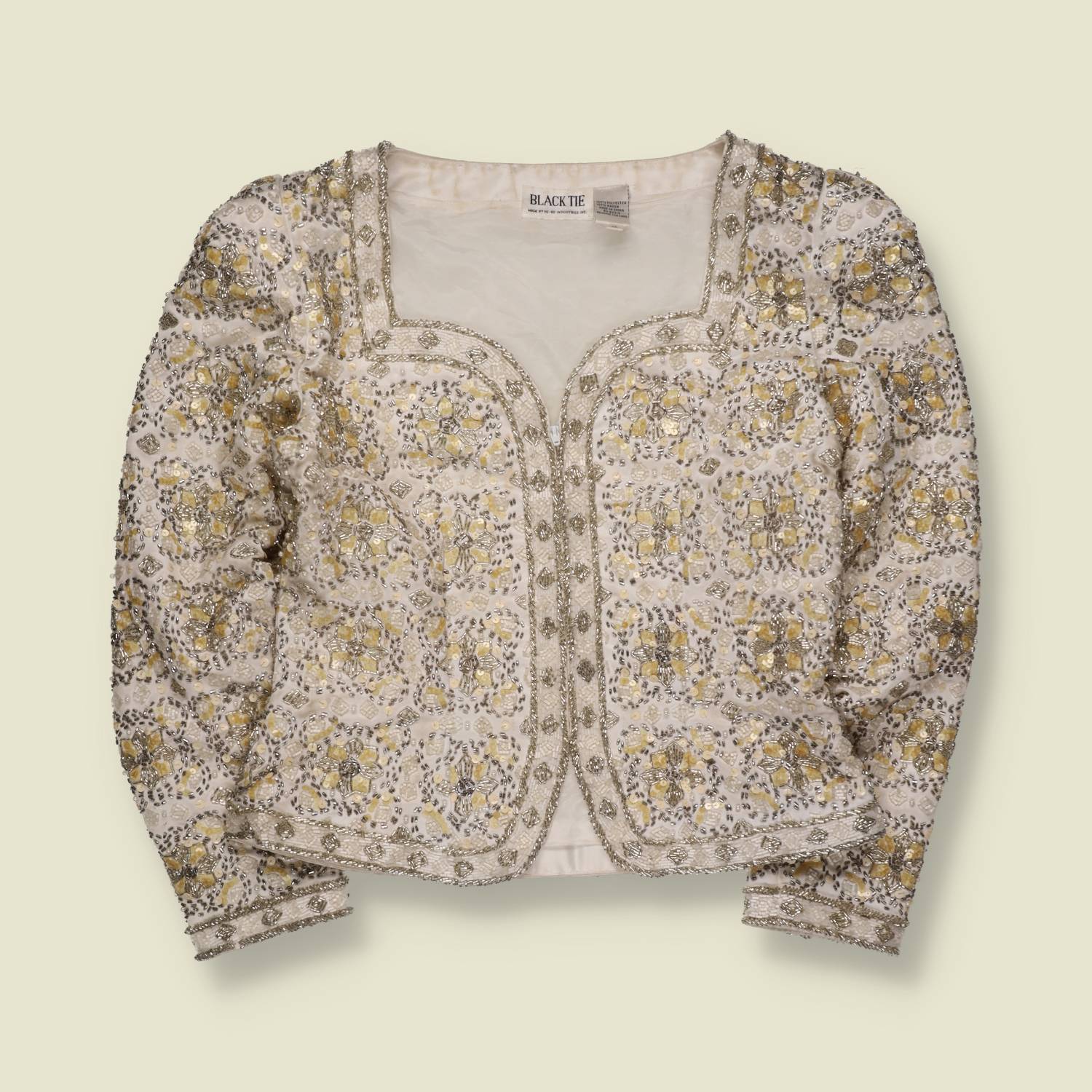 1980s | Black Tie | Beaded Embellished Jacket - 10