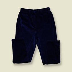 1990s | Made In USA | Velvet Trousers | Blue - w30