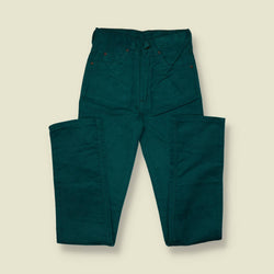 1990s | Deadstock | Velvet Finish Trousers | Green - w26