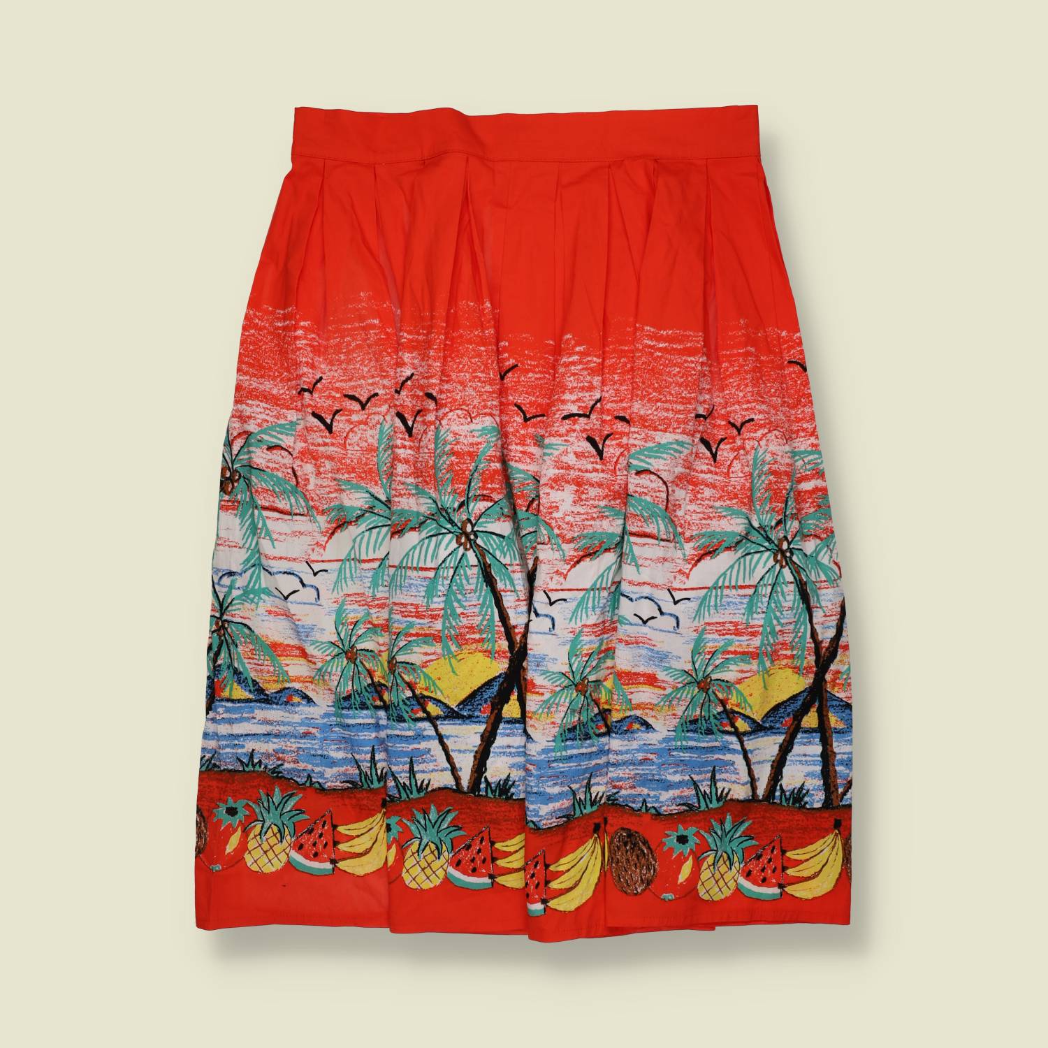 2000s | Dancing Days | Half Circle Skirt | Tropical Print - w30