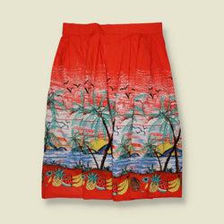 2000s | Dancing Days | Half Circle Skirt | Tropical Print - w30