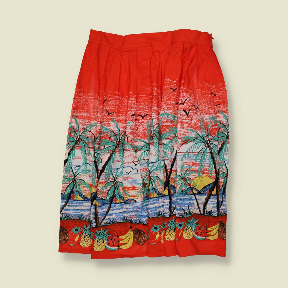 2000s | Dancing Days | Half Circle Skirt | Tropical Print - w30