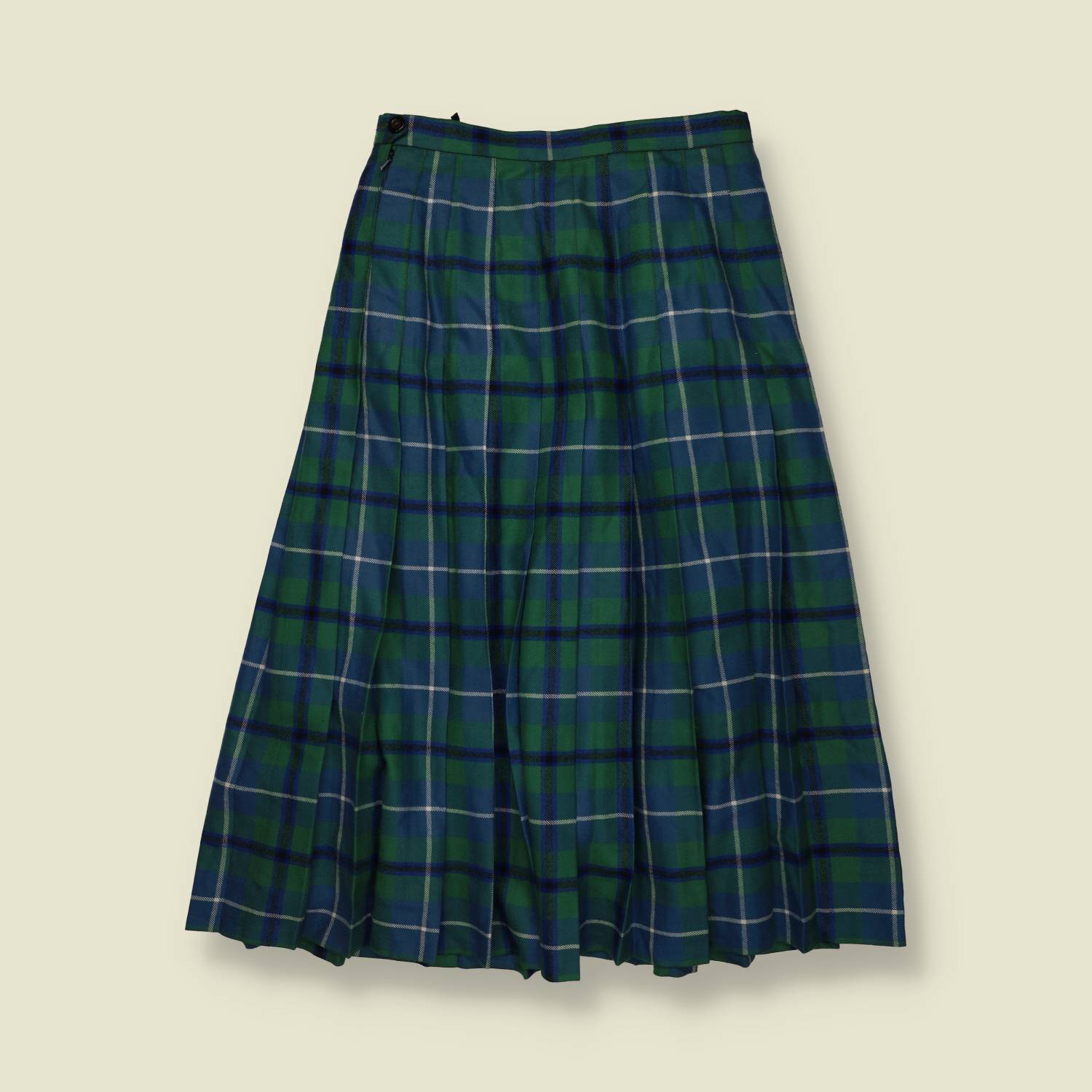 1970s | Helen McDonald Scotland | Tartan Skirt | Blue And Green - w28