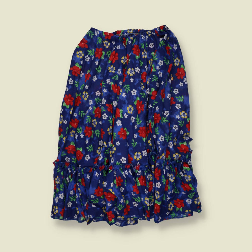 1980s | Full Circle Skirt | Floral Print - w32