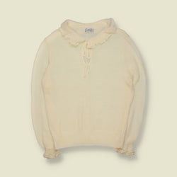 1970s | Cuddle Knit | Ruffle Collar Knit Top - 12