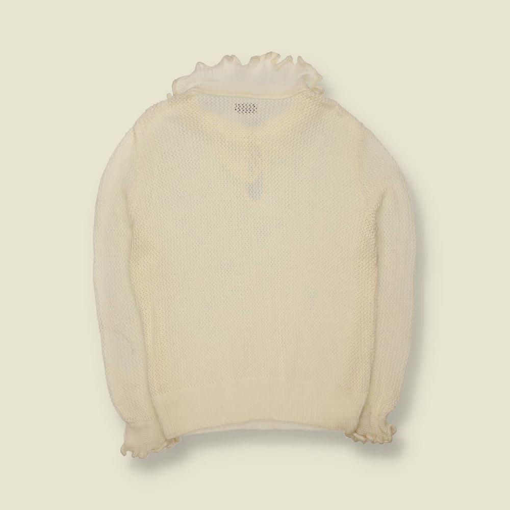 1970s | Cuddle Knit | Ruffle Collar Knit Top - 12