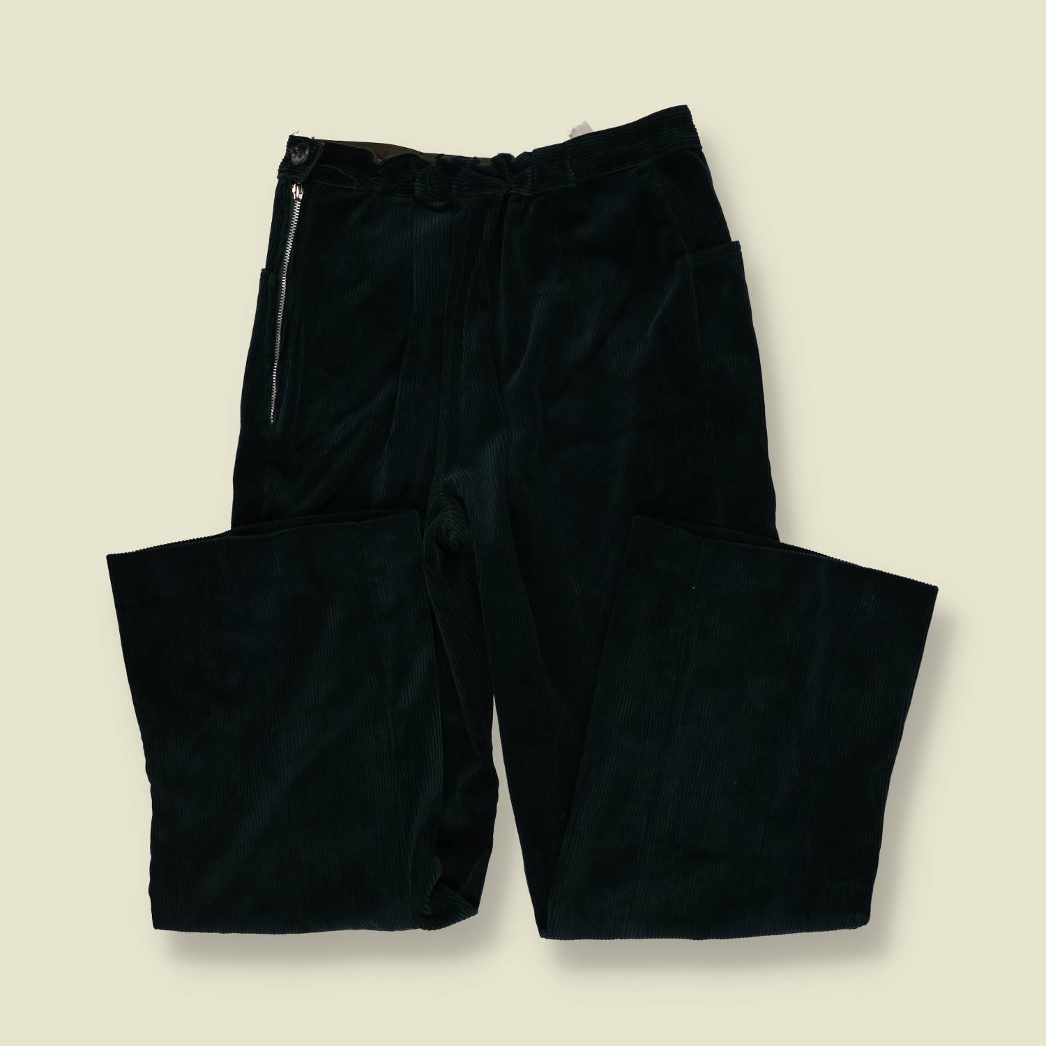 1970s | Flared Corduroy Trousers | Green - w28