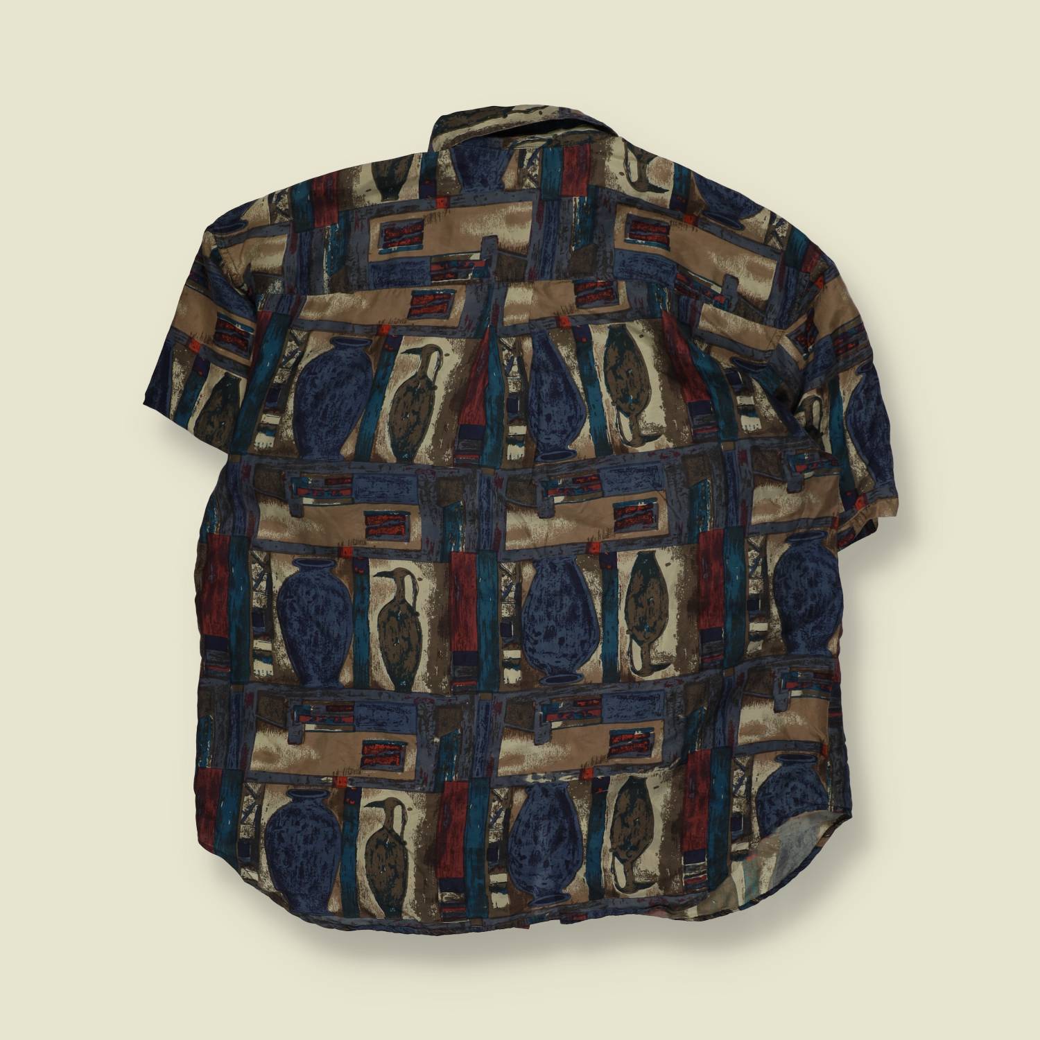 1990s | Silk Blouse | Abstract Print - 20