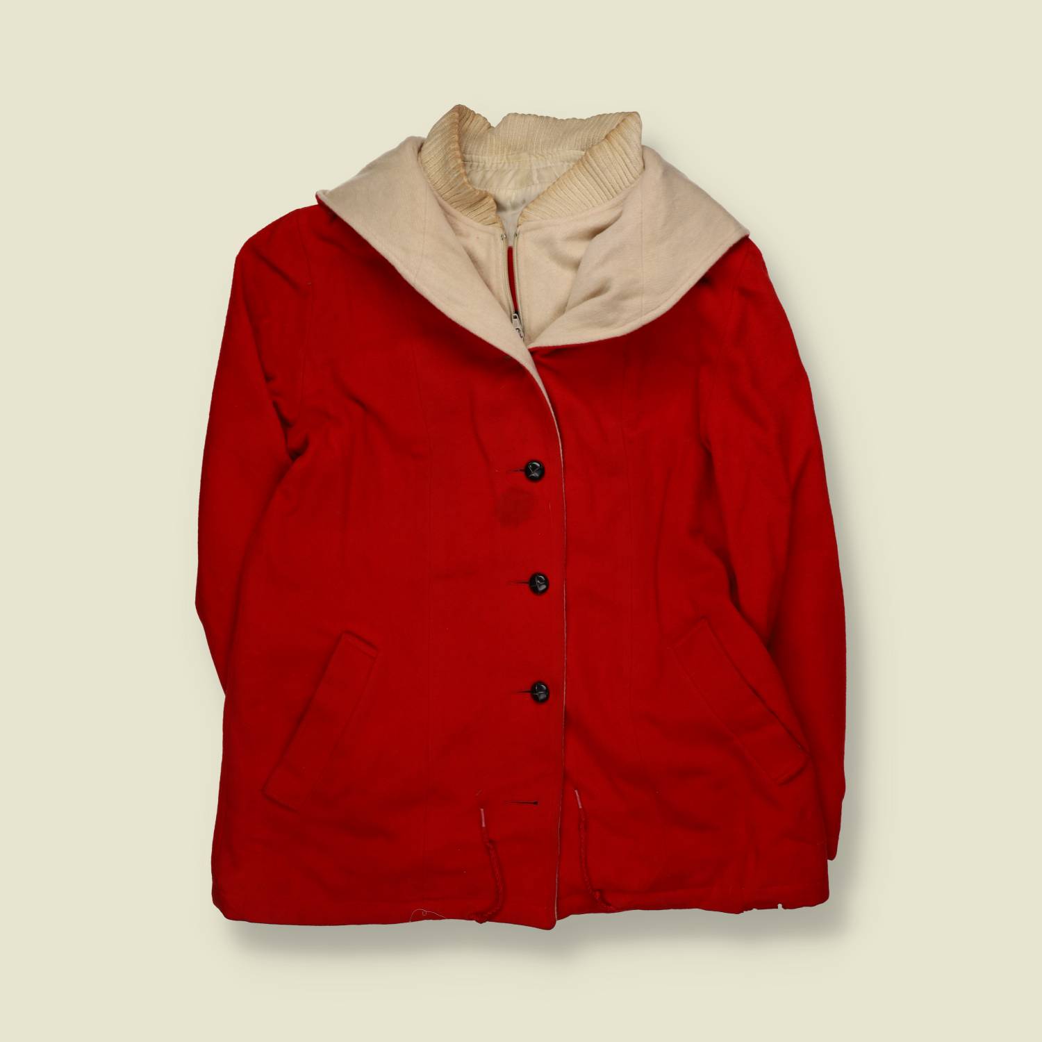 1970s | Vestcoat | Hooded Coat | Red - 14