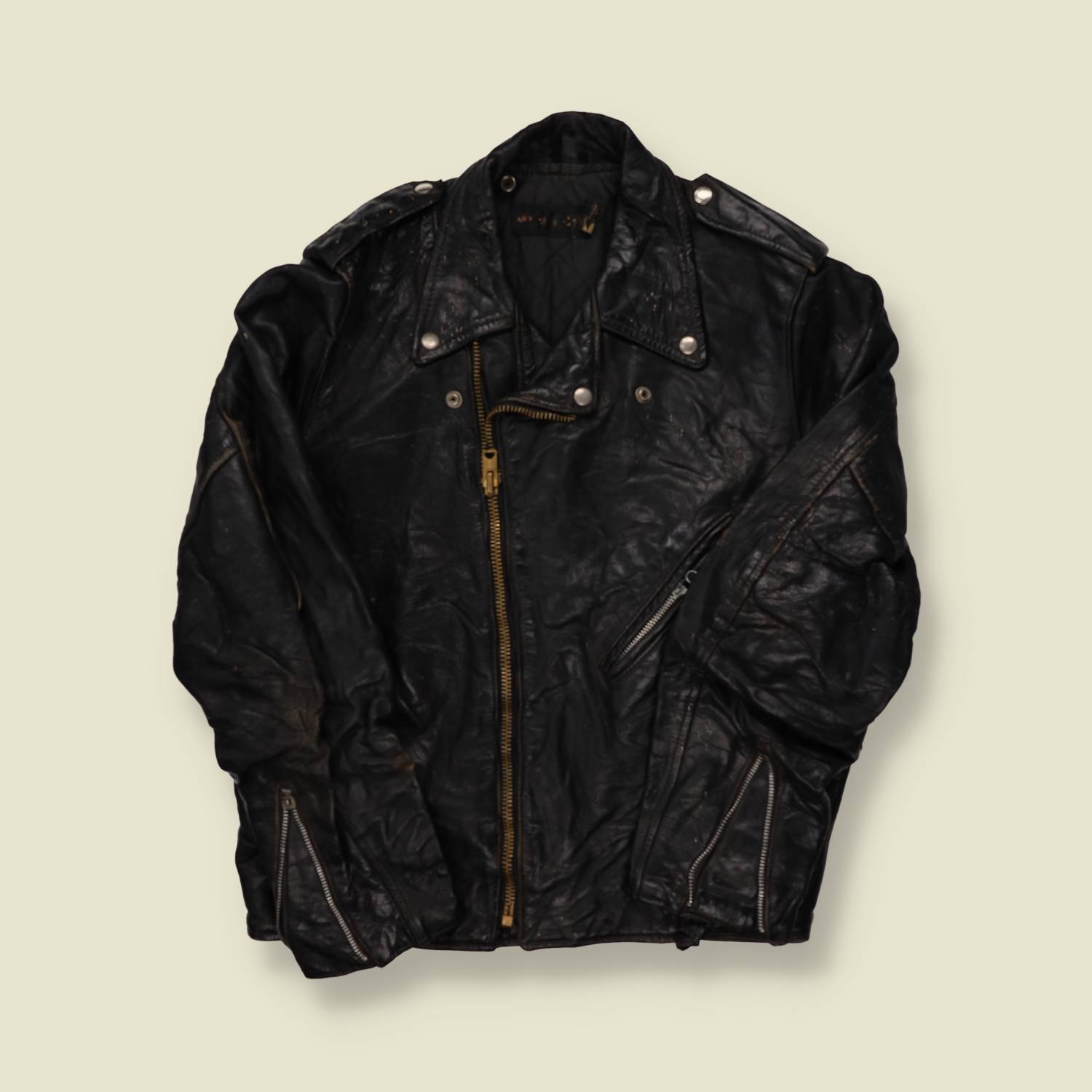 1970s Well Worn Biker Jacket - S/M