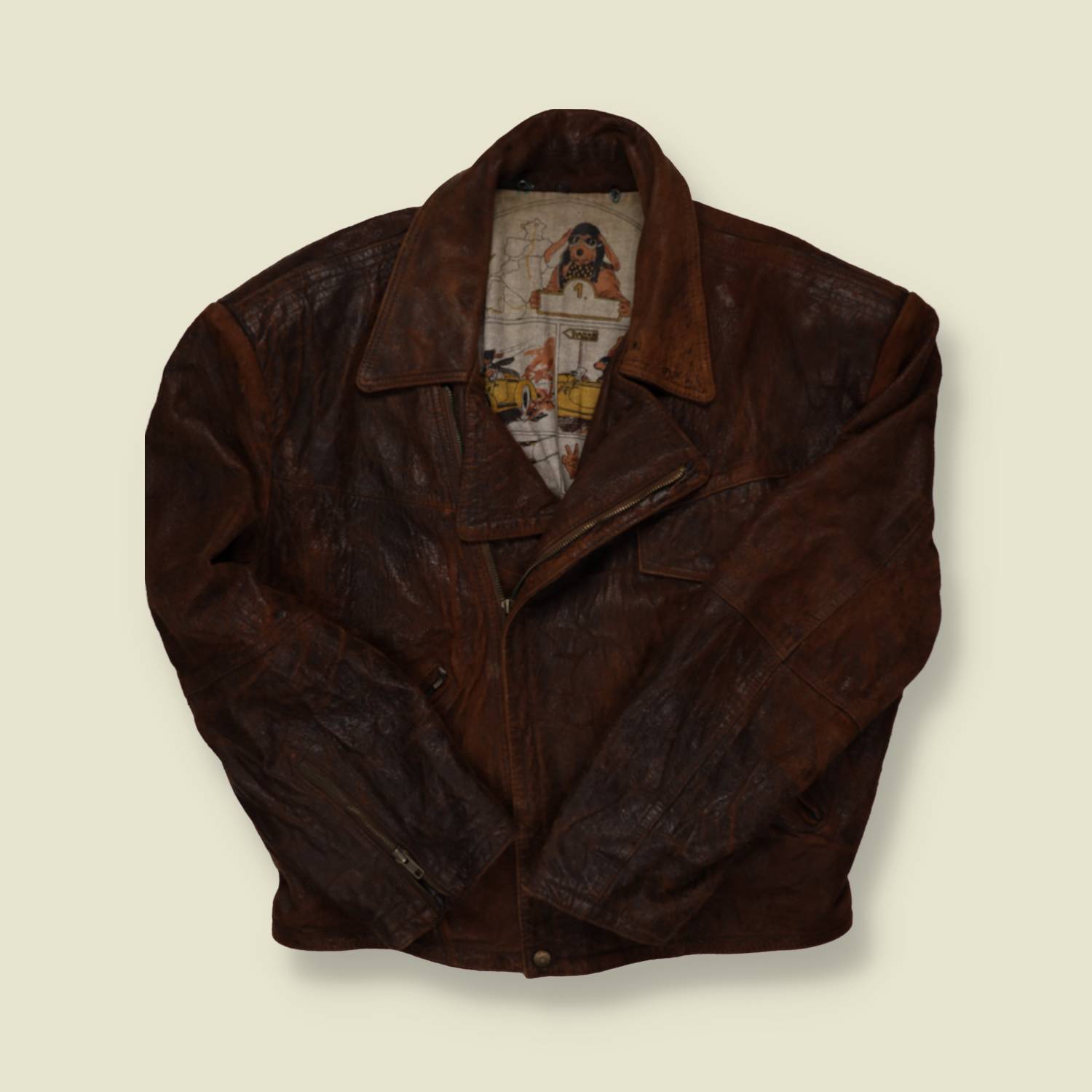 1980s Dog Lined Flight Jacket - XL