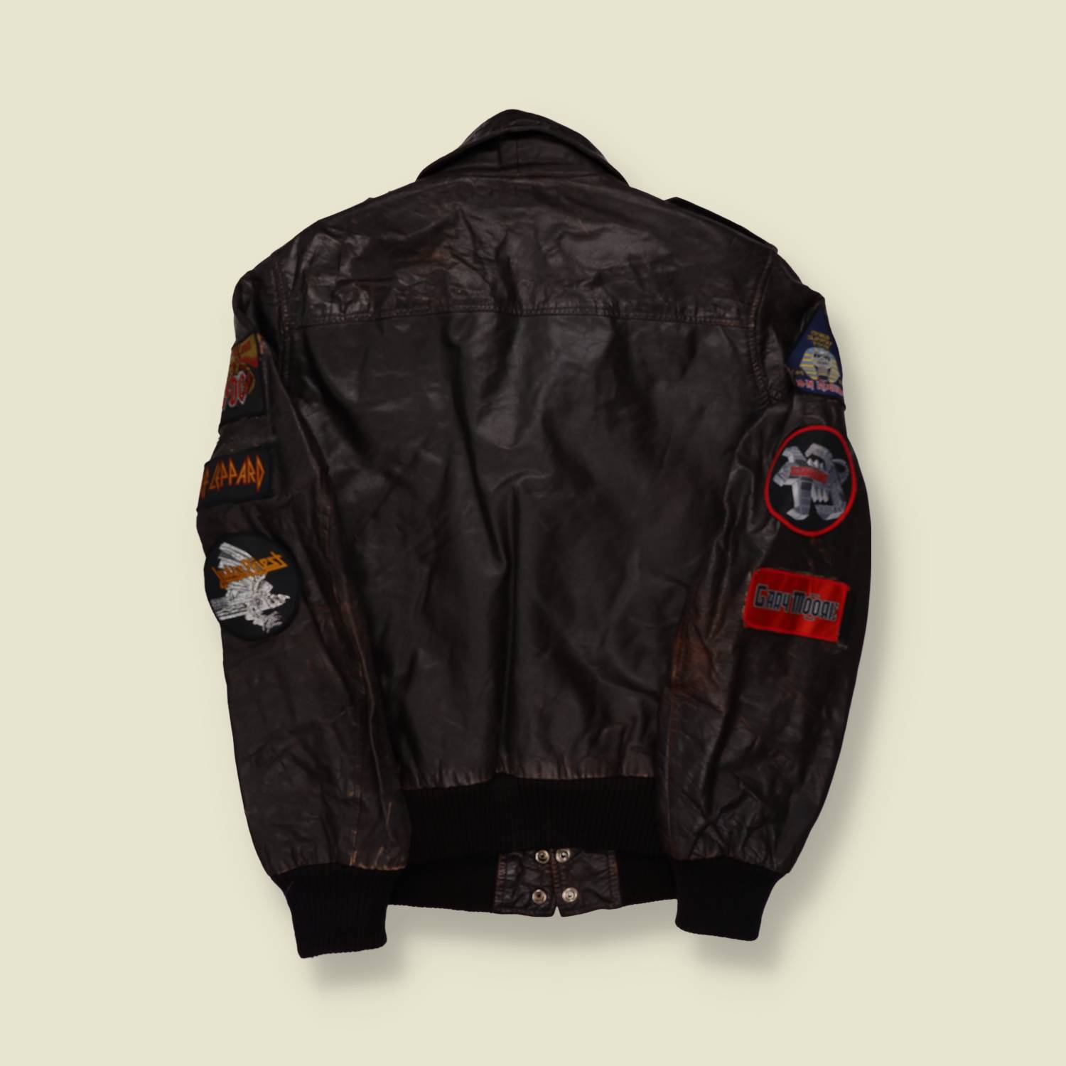 1980s Iron Maiden / Judas Priest / Def Leppard Flight / Original Rock Patch Jacket - M