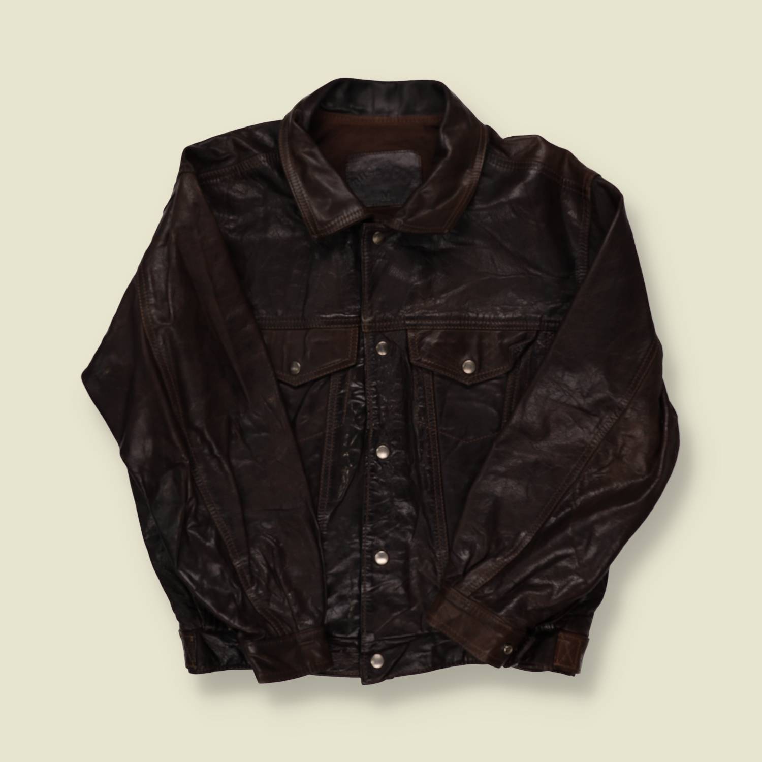 1980s Leather Trucker Jacket - M