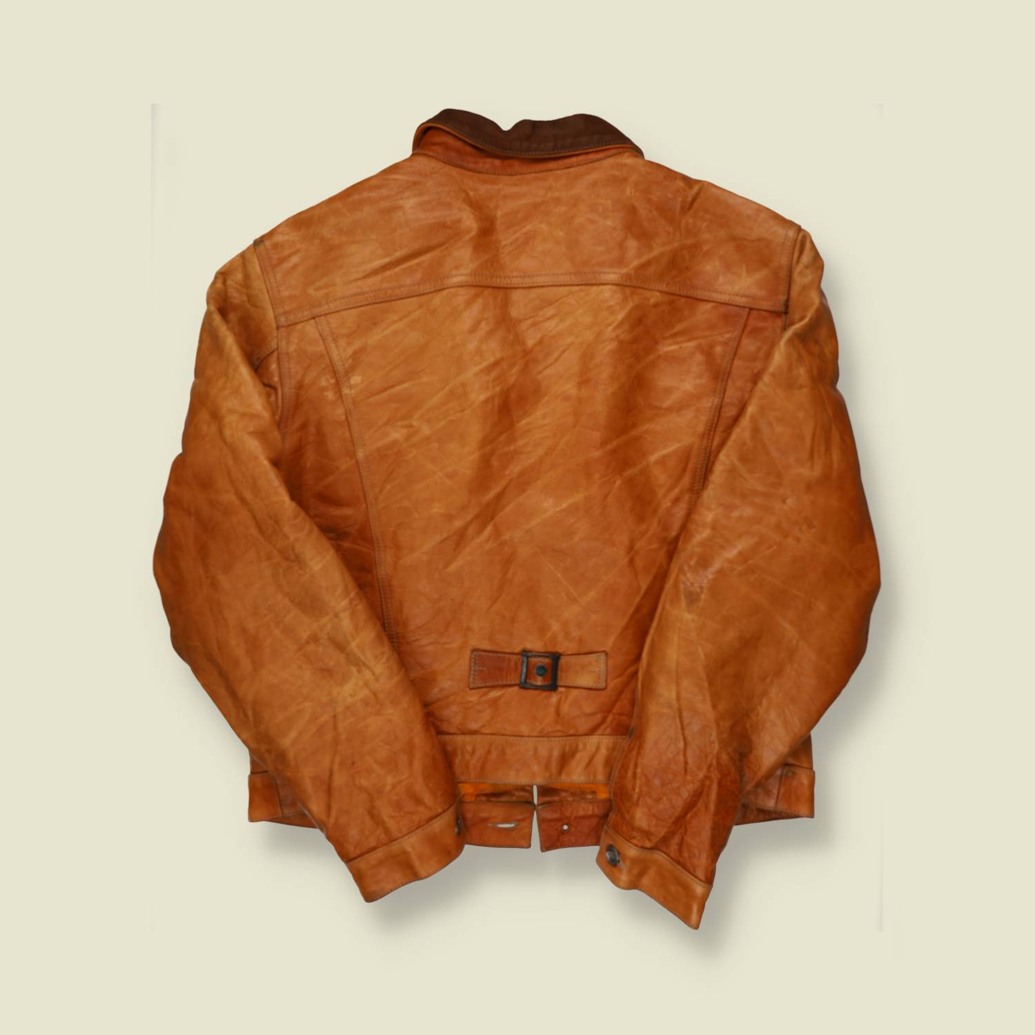 1990s Dual Tone Leather Trucker Jacket - L