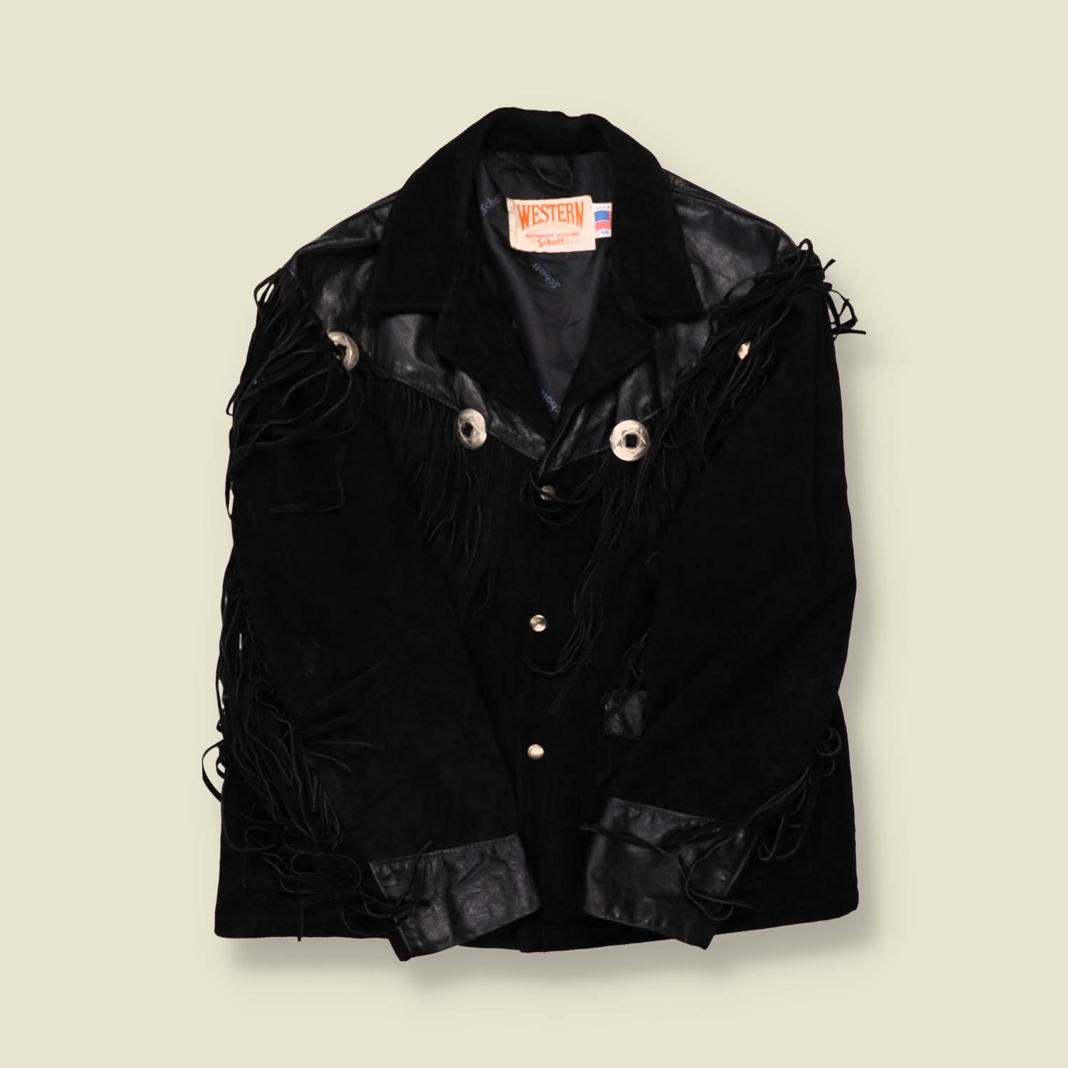 1970s/80s Made in USA Schott Western Fringe Jacket - XL