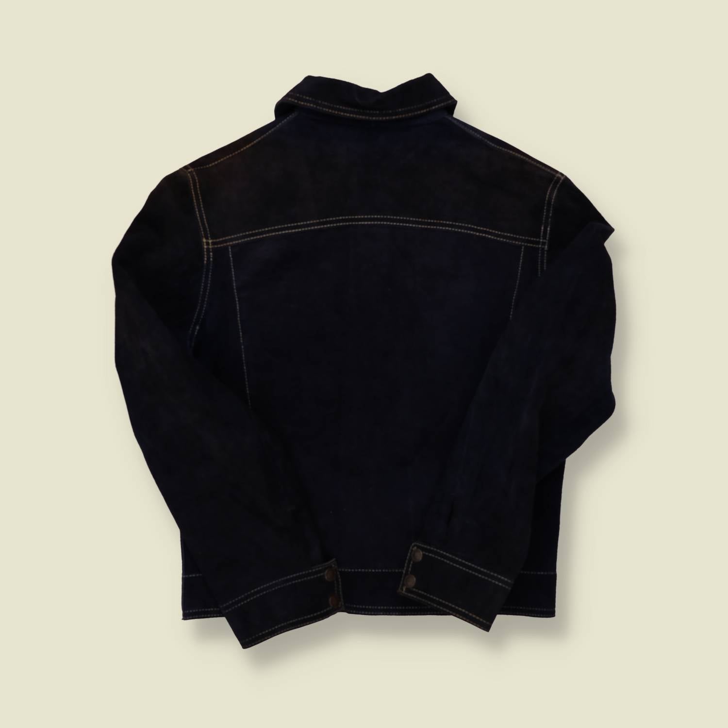 1970s Suede Leather Trucker Jacket - XS