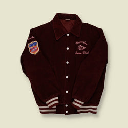 1960s Chain Stitch Corduroy Letterman / Varsity Jacket - S/M
