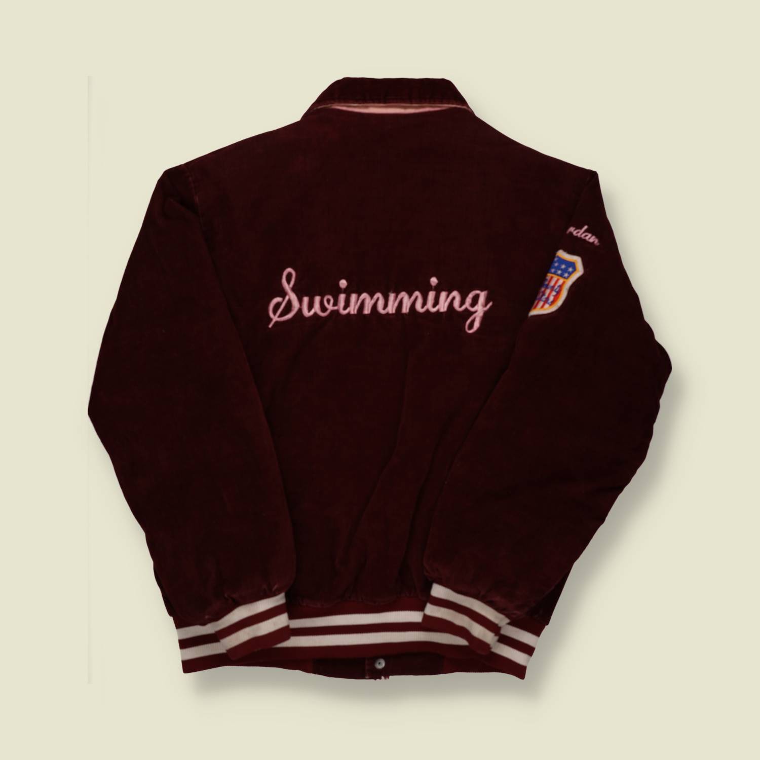 1960s Chain Stitch Corduroy Letterman / Varsity Jacket - S/M