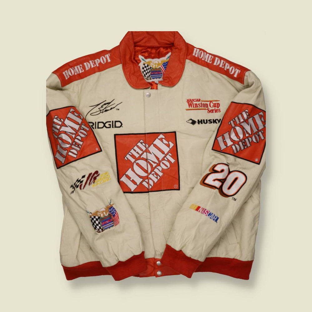 1990s/00s The Home Depot NASCAR Leather Jacket - XL