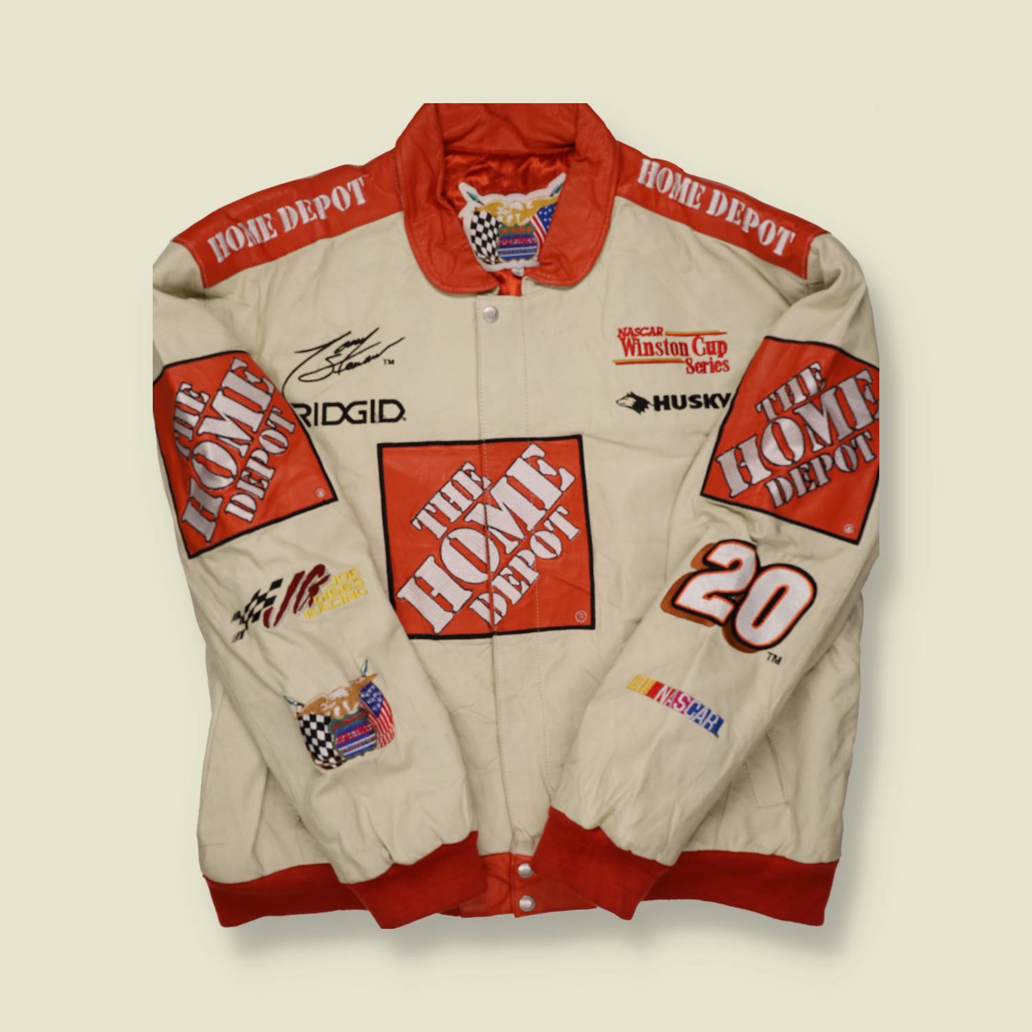 1990s/00s The Home Depot NASCAR Leather Jacket - XL