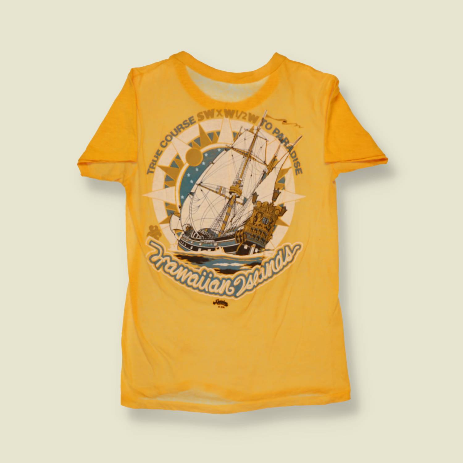 1970s Hawaii Ship Print Tee - XXS