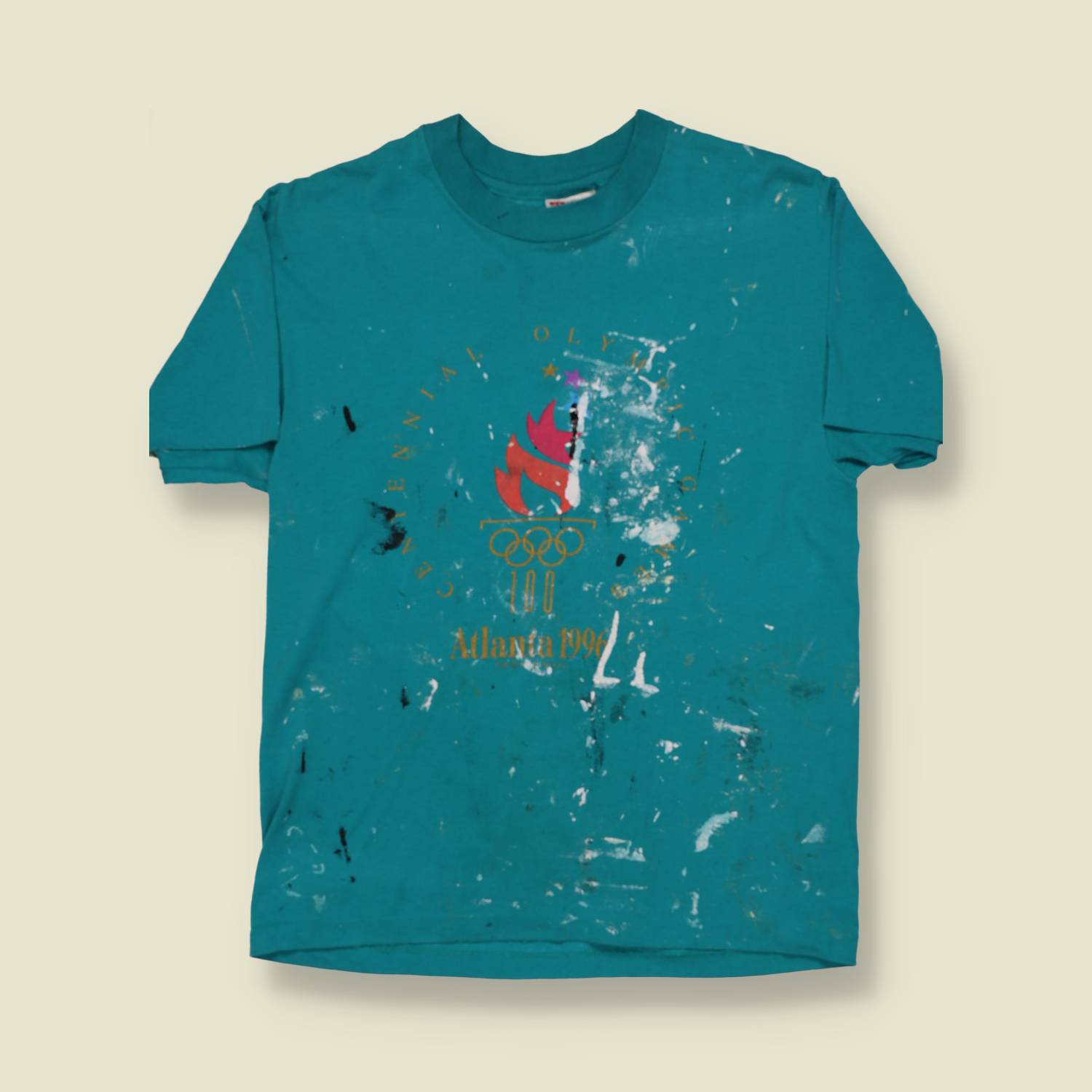 1996 Paint Splattered Atlanta Olympic Tee - S