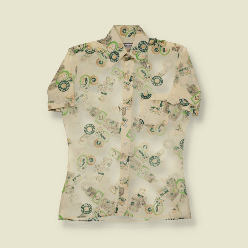 1970s Short Sleeve Print Shirt - XS