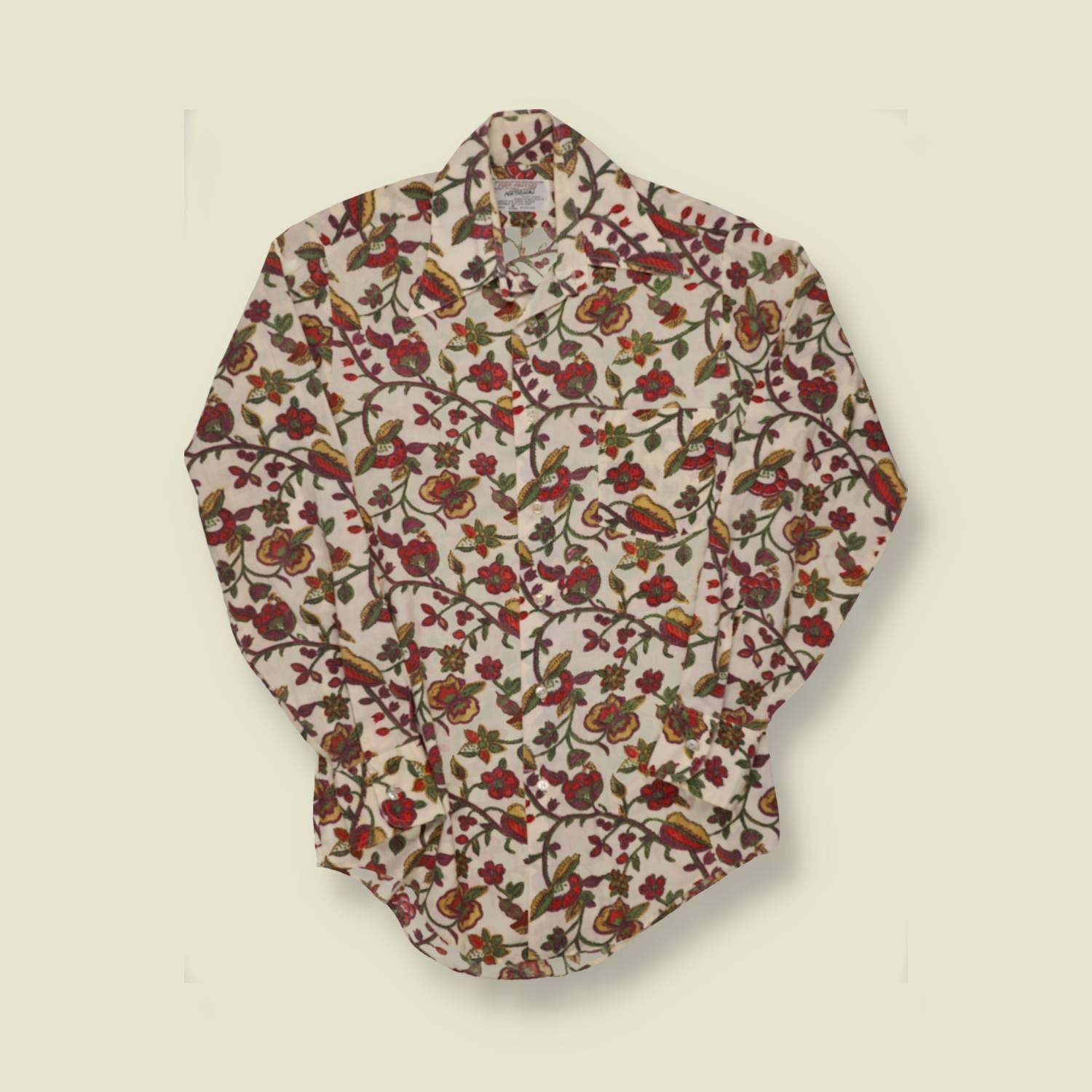 1970s Autumnal Print Shirt - S