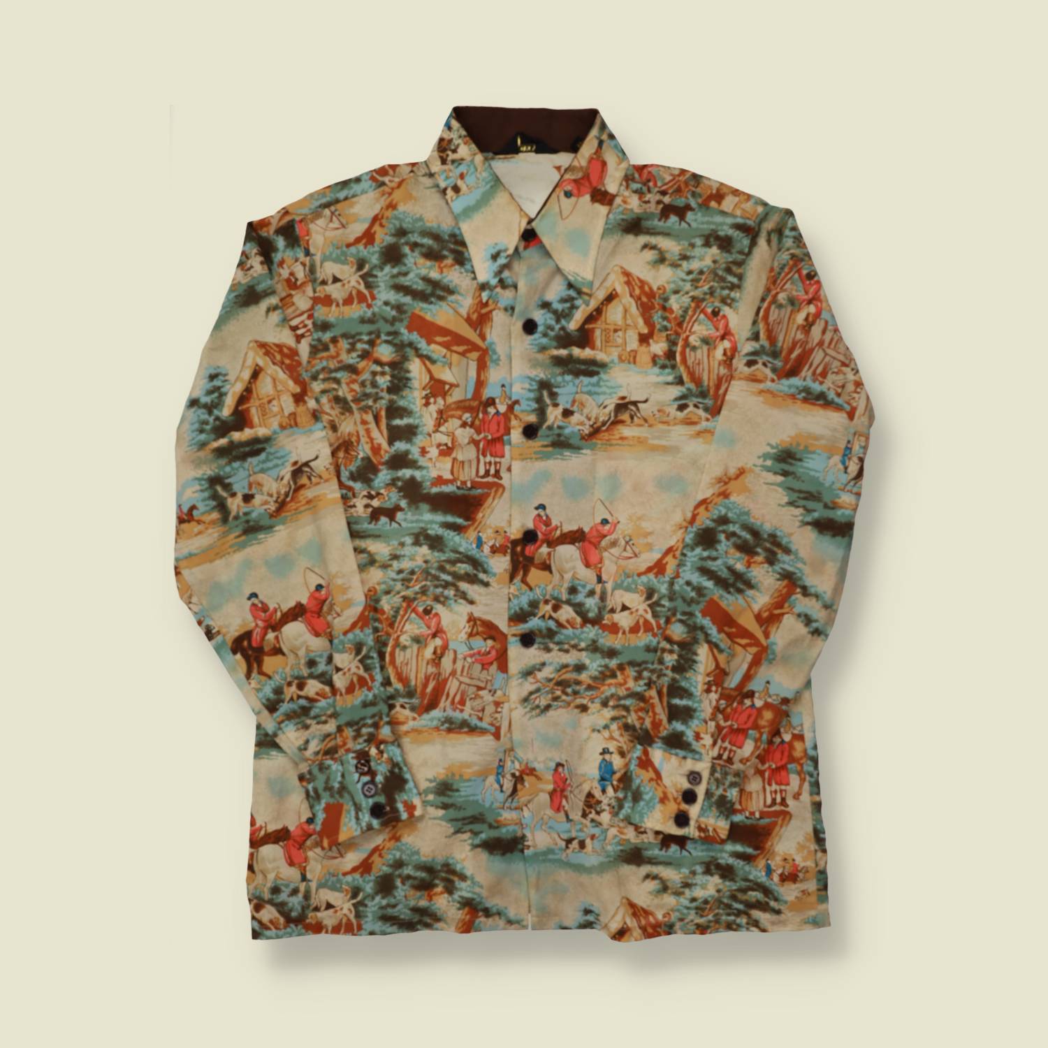 1970s Horse Print Shirt - M/L