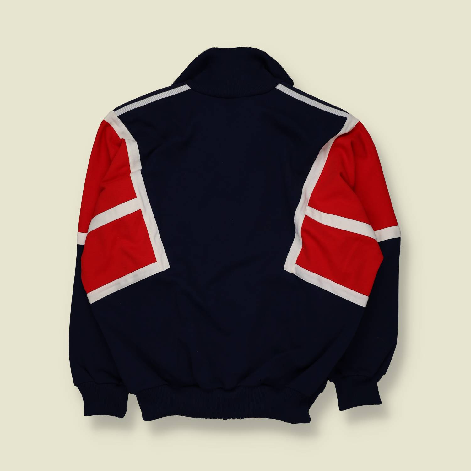 1980s | Adidas | Colour Block Track Jacket | Navy Red White – Made In Hungary – XL