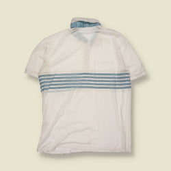 1990s | Ennio M | Short Sleeve Polo Shirt | White Stripe | Made In Italy – M