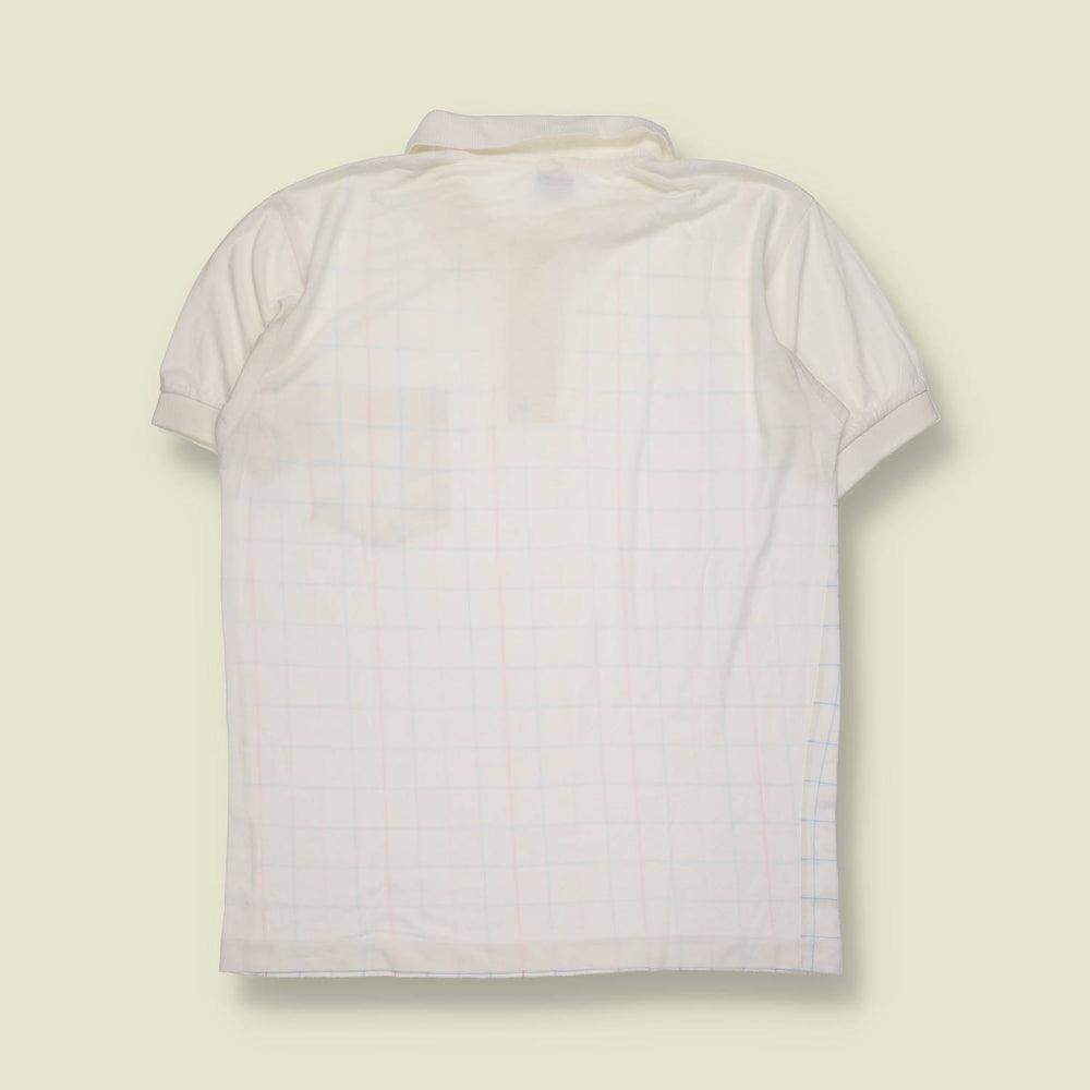 1980s | Dora Sports | Short Sleeve Polo Shirt | Windowpane Check – S