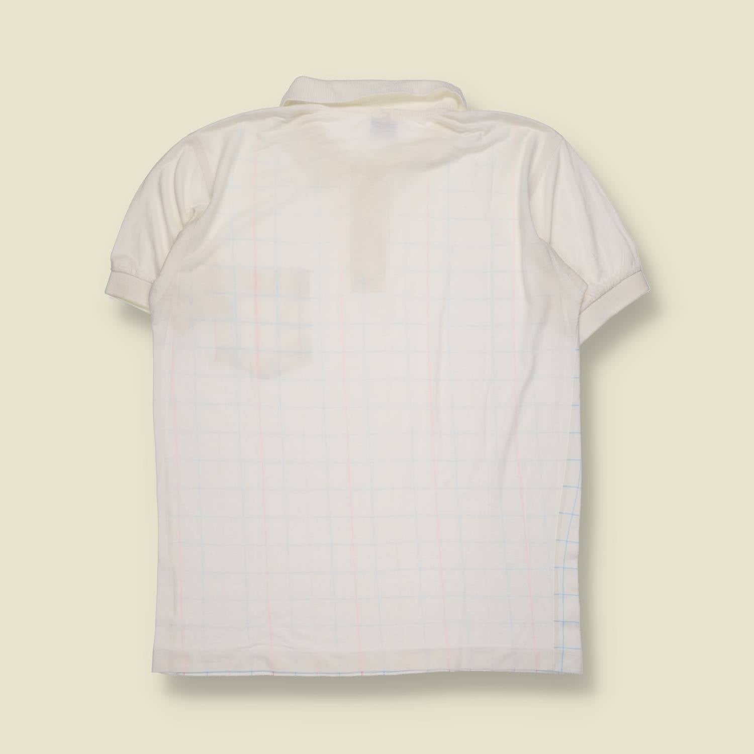 1980s | Dora Sports | Short Sleeve Polo Shirt | Windowpane Check – S
