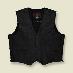 2000s | Tempeed | Leather Biker Vest | Black – XXXXXL