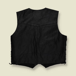 2000s | Tempeed | Leather Biker Vest | Black – XXXXXL