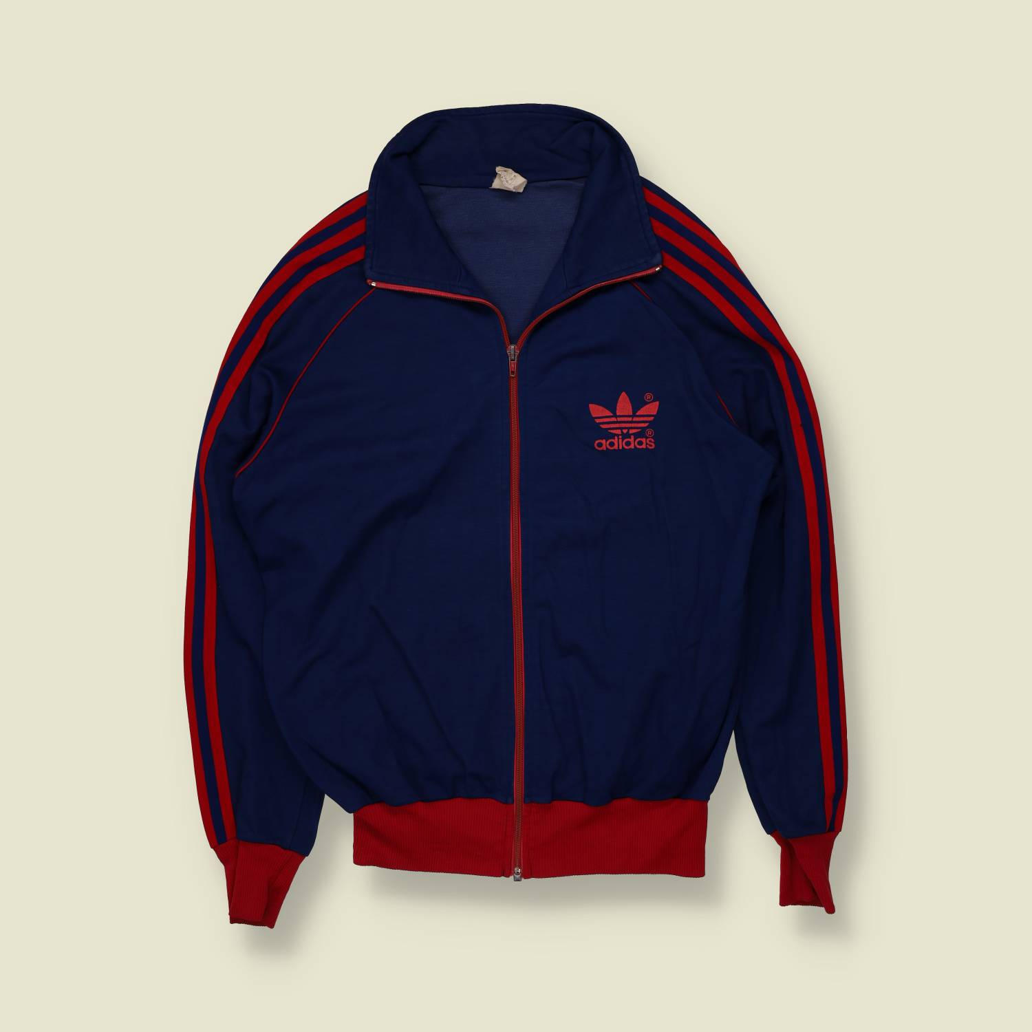 1970s | Adidas | Trefoil Track Jacket | Blue Red – Made In Hong Kong – S