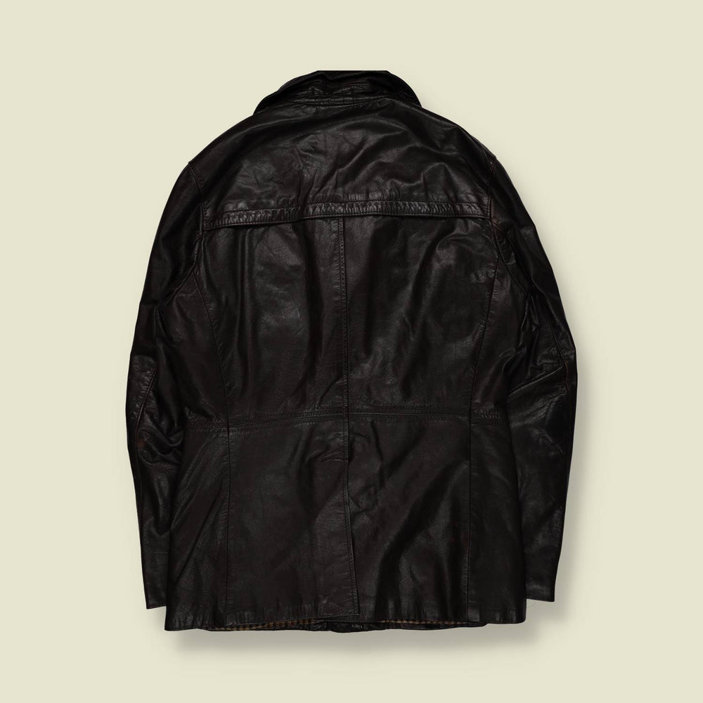1970s | Melka | Blanket-Lined Leather Jacket | Black – S
