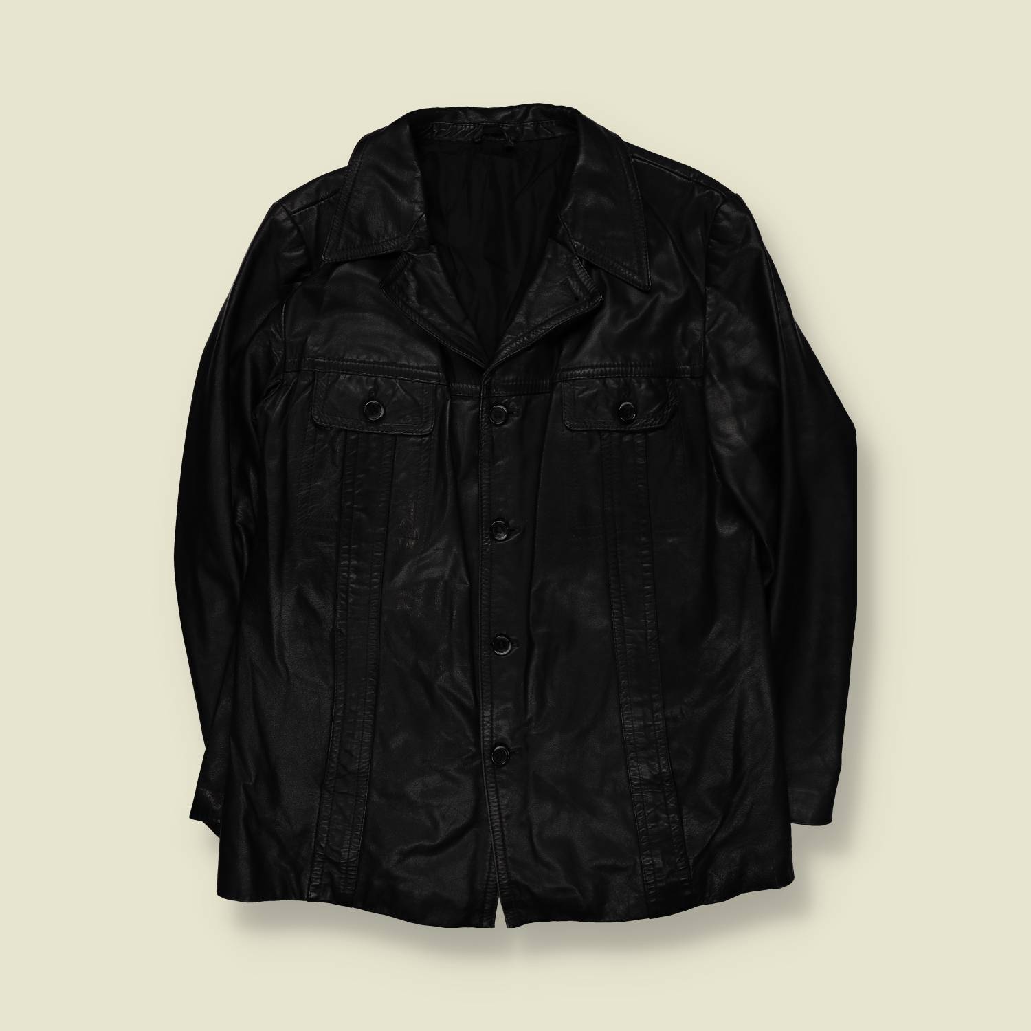 1970s | Leather Jacket | Black – S