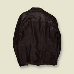 1970s | Leather Jacket | Oversized Collar – XL