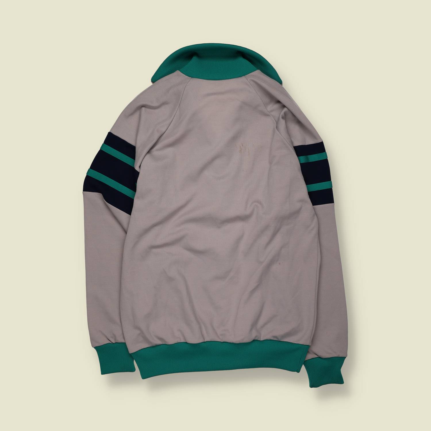 1970s | Poly Track Jacket | Grey & Green – XS